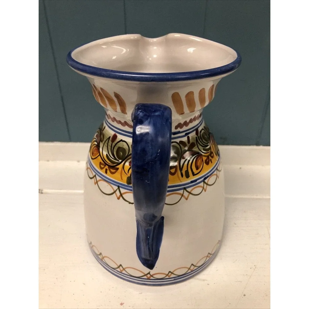 De La Cal Puente Espana Art Pottery Pitcher- Columbia Restaurant Sangria‎
